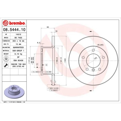 BREMBO Bremsscheibe PRIME LINE