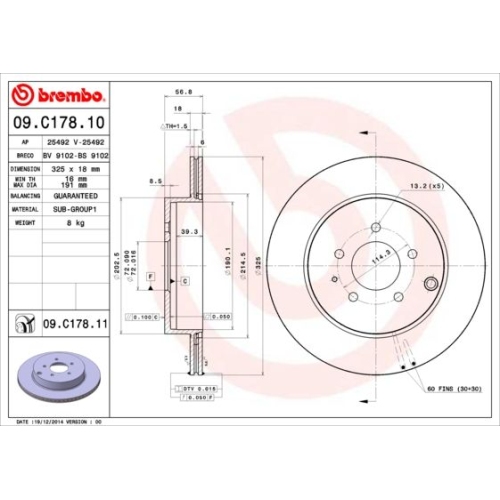 BREMBO Bremsscheibe PRIME LINE - UV Coated