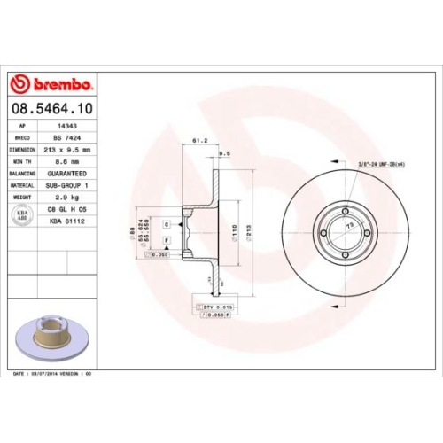 BREMBO Bremsscheibe PRIME LINE