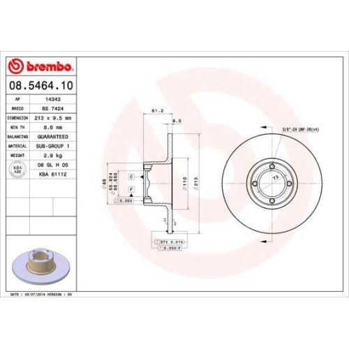 BREMBO Bremsscheibe PRIME LINE