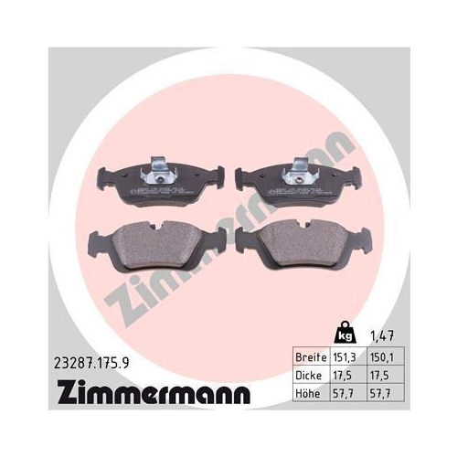 ZIMMERMANN Bremsbelagsatz, Scheibenbremse pb:z