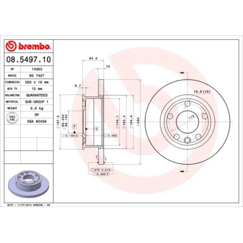 BREMBO Bremsscheibe PRIME LINE