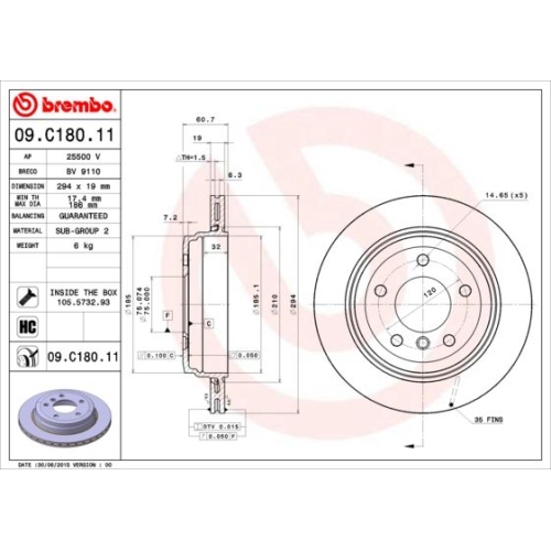 BREMBO Bremsscheibe PRIME LINE - UV Coated