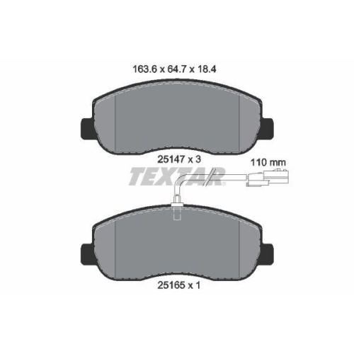TEXTAR Bremsbelagsatz, Scheibenbremse Q+