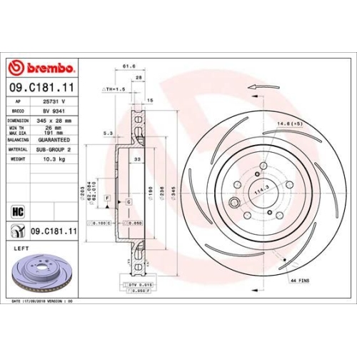 BREMBO Bremsscheibe PRIME LINE - UV Coated