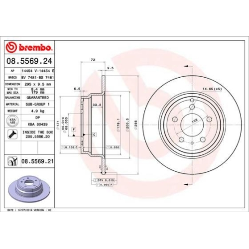 BREMBO Bremsscheibe PRIME LINE - UV Coated