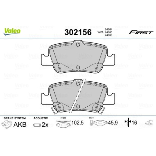 VALEO Bremsbelagsatz, Scheibenbremse FIRST