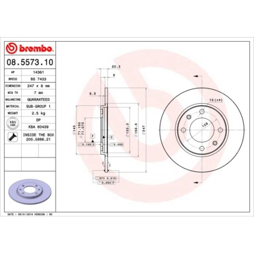 BREMBO Bremsscheibe PRIME LINE