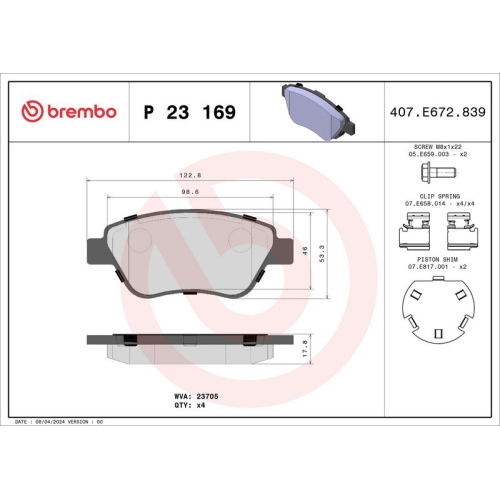 BREMBO Bremsbelagsatz, Scheibenbremse PRIME LINE