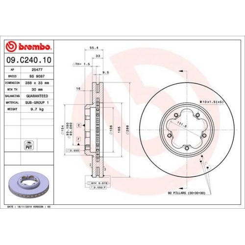 BREMBO Bremsscheibe PRIME LINE