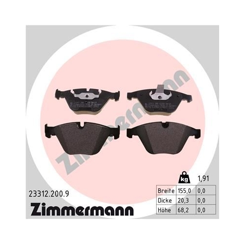 ZIMMERMANN Bremsbelagsatz, Scheibenbremse pb:z