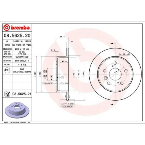 BREMBO Bremsscheibe PRIME LINE - UV Coated