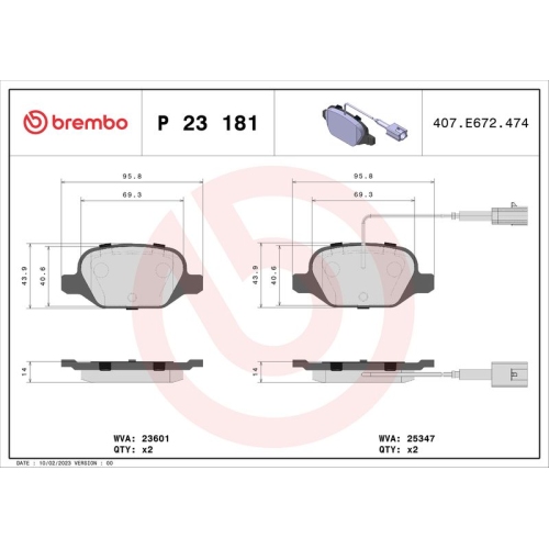 BREMBO Bremsbelagsatz, Scheibenbremse PRIME LINE