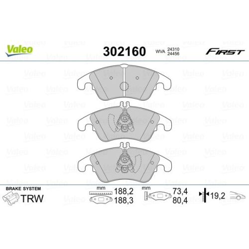 VALEO Bremsbelagsatz, Scheibenbremse FIRST