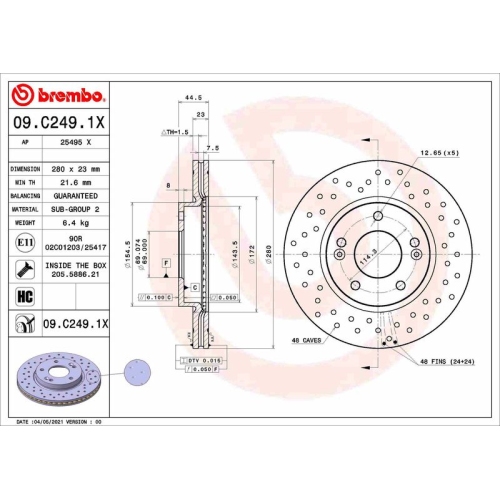 BREMBO Bremsscheibe XTRA LINE - Xtra