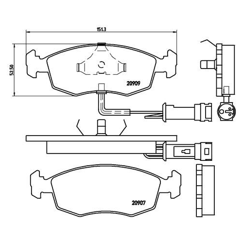 BREMBO Bremsbelagsatz, Scheibenbremse PRIME LINE