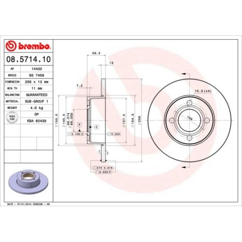 BREMBO Bremsscheibe PRIME LINE