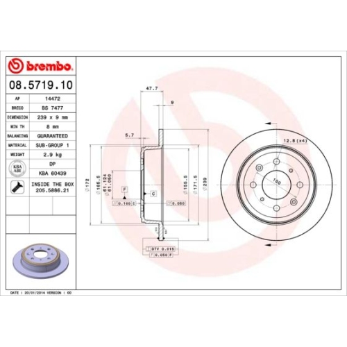 BREMBO Bremsscheibe PRIME LINE