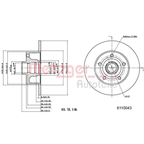 METZGER Bremsscheibe GREENPARTS