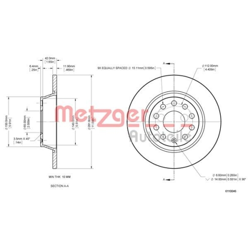 METZGER Bremsscheibe