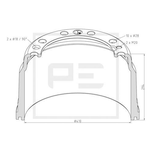 PE Automotive Bremstrommel