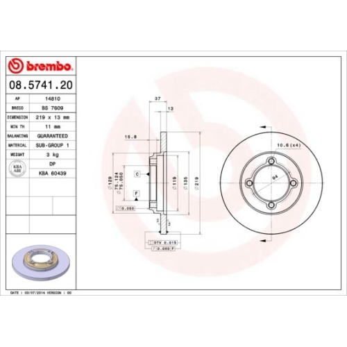 BREMBO Bremsscheibe PRIME LINE