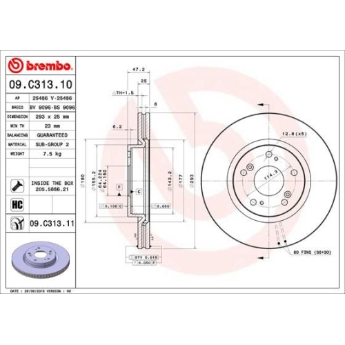 BREMBO Bremsscheibe PRIME LINE - UV Coated