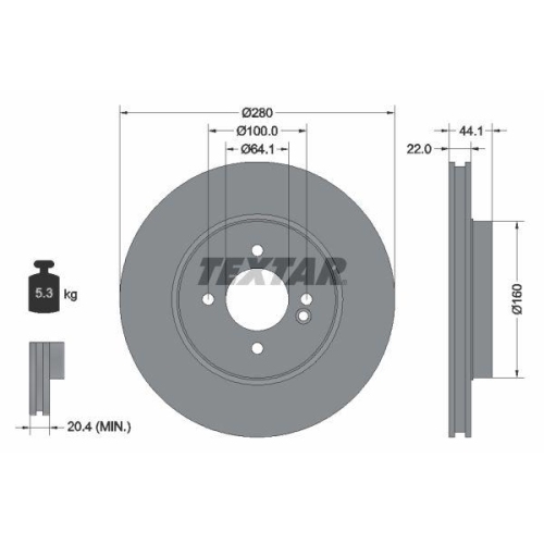 TEXTAR Bremsscheibe PRO+