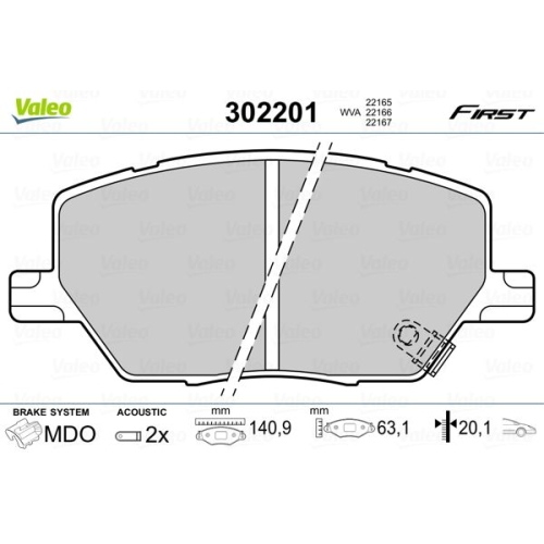 VALEO Bremsbelagsatz, Scheibenbremse FIRST