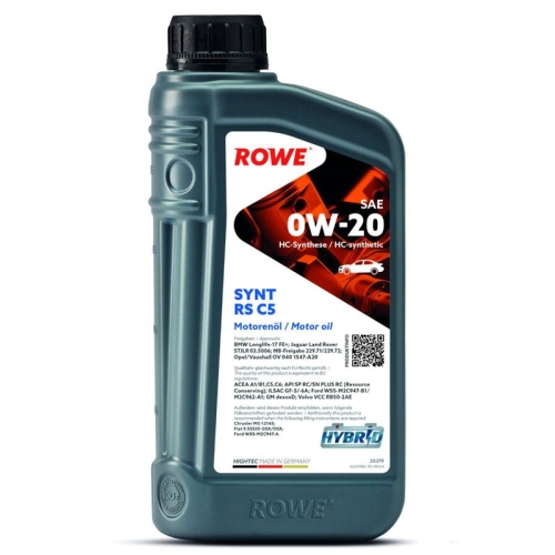 ROWE Motoröl HIGHTEC SYNT RS C5 SAE 0W-20 (20379)