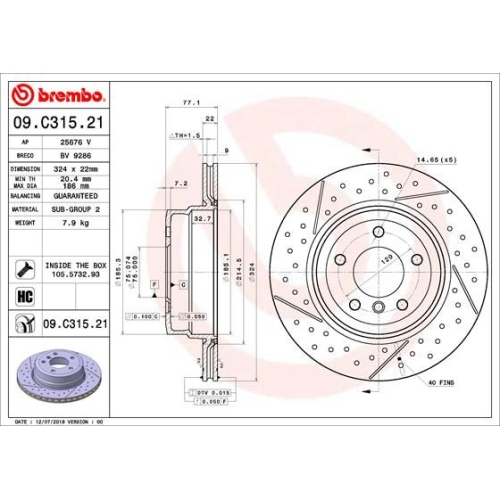 BREMBO Bremsscheibe PRIME LINE - UV Coated