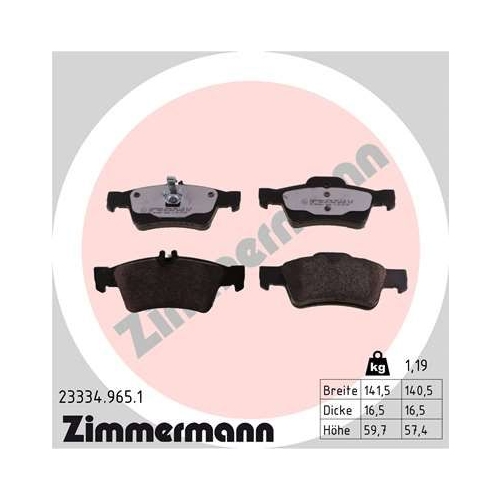 ZIMMERMANN Bremsbelagsatz, Scheibenbremse rd:z