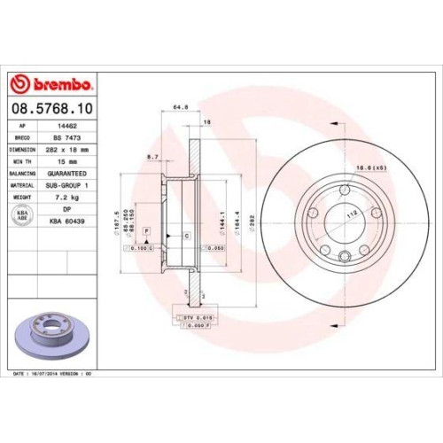 BREMBO Bremsscheibe PRIME LINE