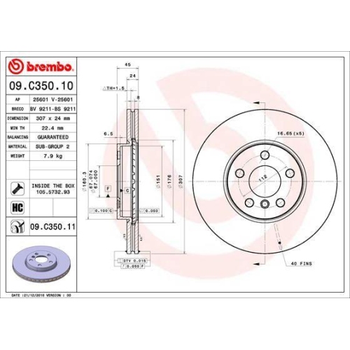 BREMBO Bremsscheibe PRIME LINE - UV Coated