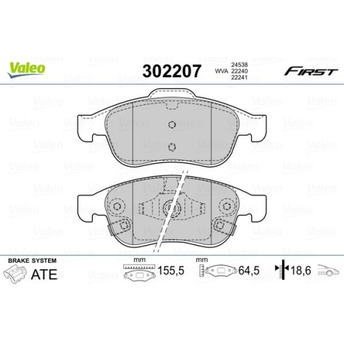 VALEO Bremsbelagsatz, Scheibenbremse FIRST