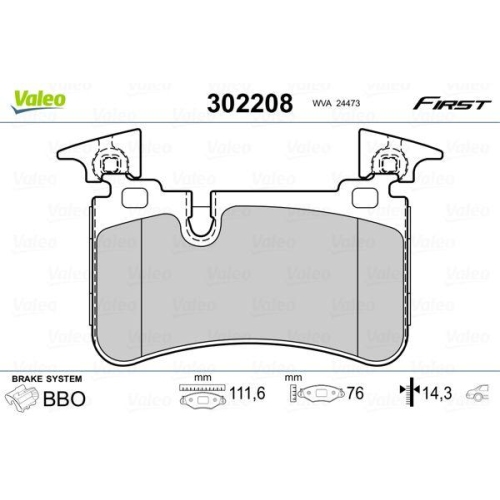 VALEO Bremsbelagsatz, Scheibenbremse FIRST