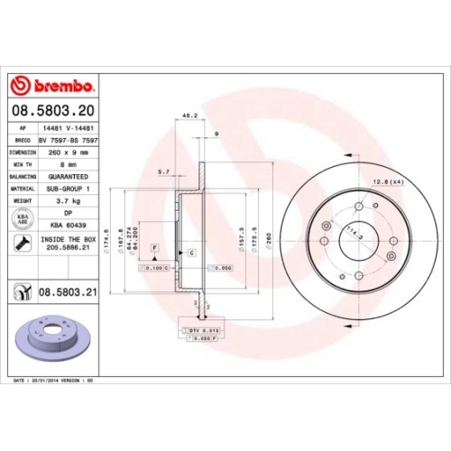 BREMBO Bremsscheibe PRIME LINE - UV Coated