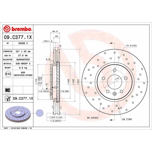 BREMBO Bremsscheibe XTRA LINE - Xtra