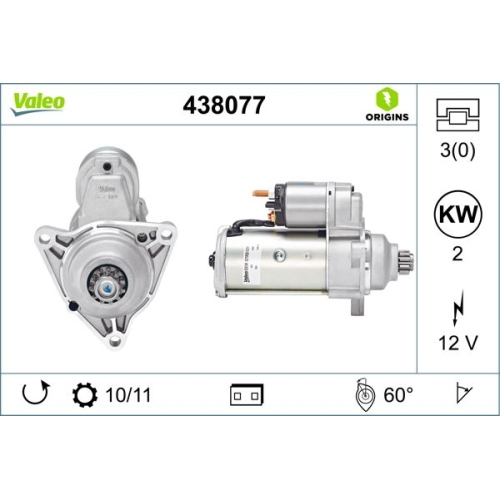 VALEO Starter VALEO ORIGINS NEW OE TECHNOLOGIE