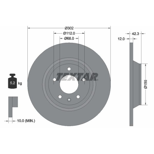 TEXTAR Bremsscheibe PRO