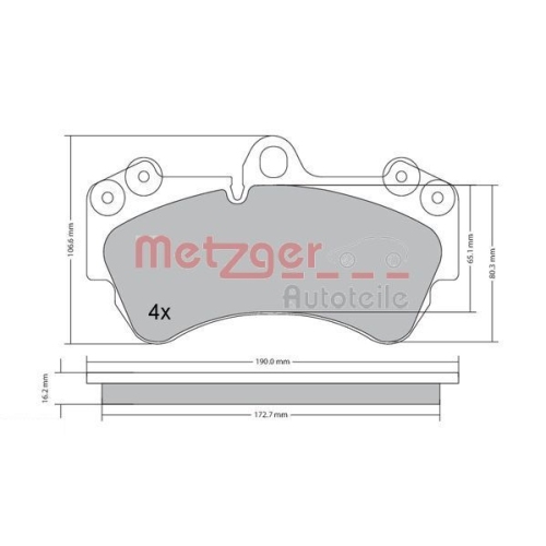 METZGER Bremsbelagsatz, Scheibenbremse