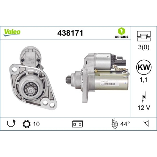 VALEO Starter VALEO ORIGINS NEW OE TECHNOLOGIE