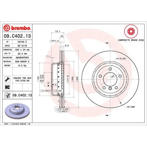 BREMBO Bremsscheibe PRIME LINE - Composite