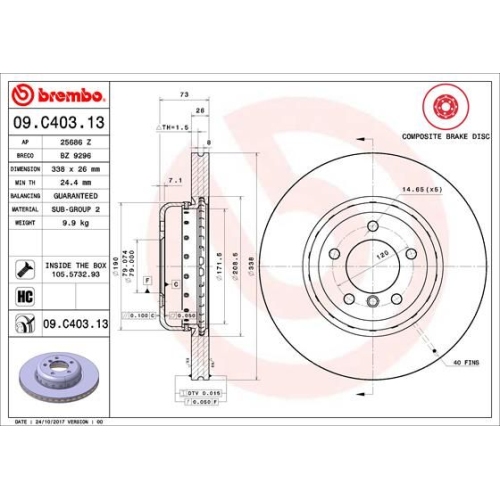 BREMBO Bremsscheibe PRIME LINE - Composite