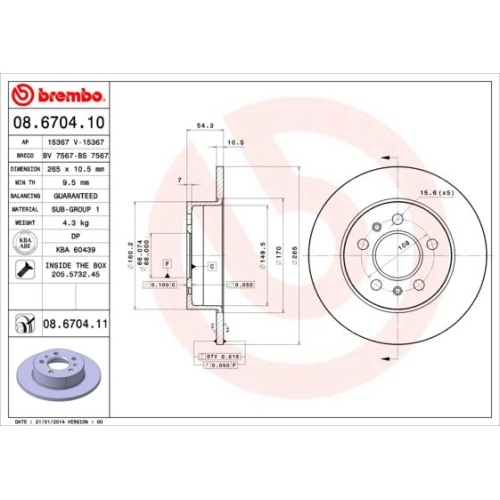 BREMBO Bremsscheibe PRIME LINE - UV Coated