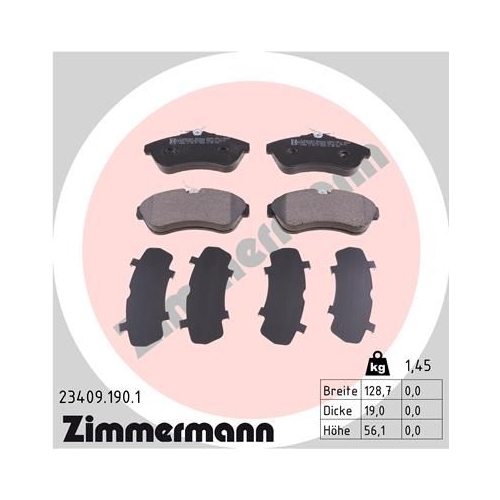 ZIMMERMANN Bremsbelagsatz, Scheibenbremse