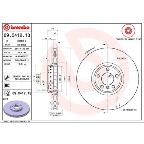 BREMBO Bremsscheibe PRIME LINE - Composite