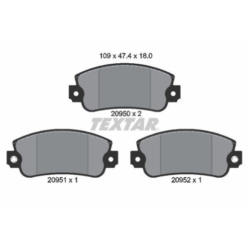 TEXTAR Bremsbelagsatz, Scheibenbremse
