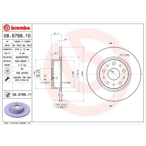 BREMBO Bremsscheibe PRIME LINE - UV Coated