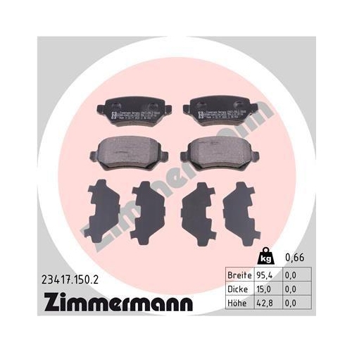 ZIMMERMANN Bremsbelagsatz, Scheibenbremse